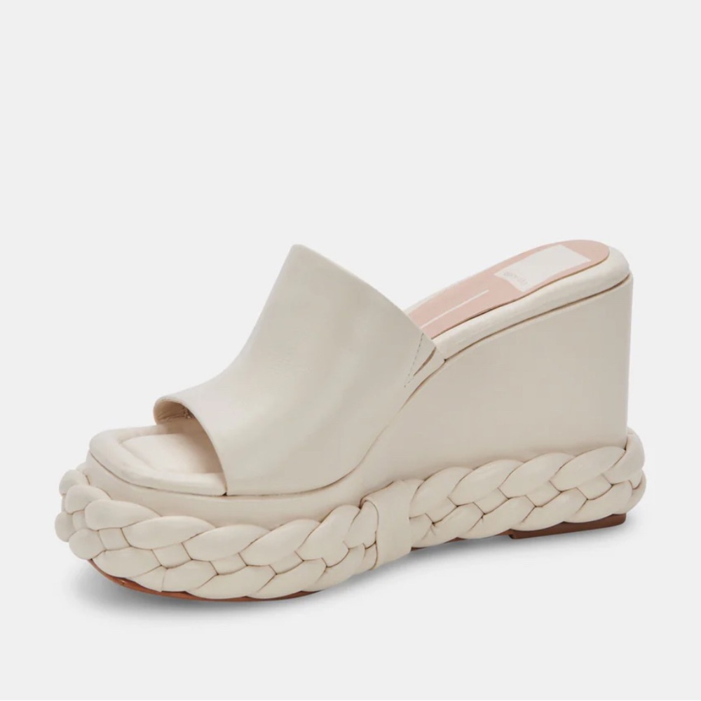 Corkys Off-White Braided Wedge Sandals